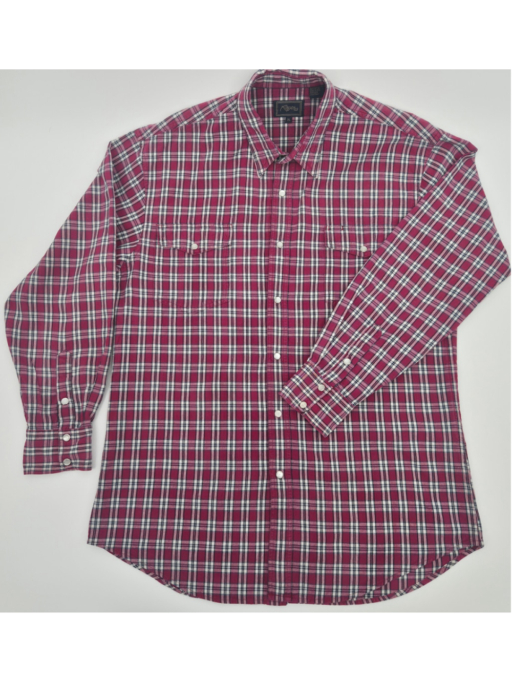 Roper Mens XL Western Pearl Snap Shirt Red Plaid Cowboy Ranchwear Long Sleeve